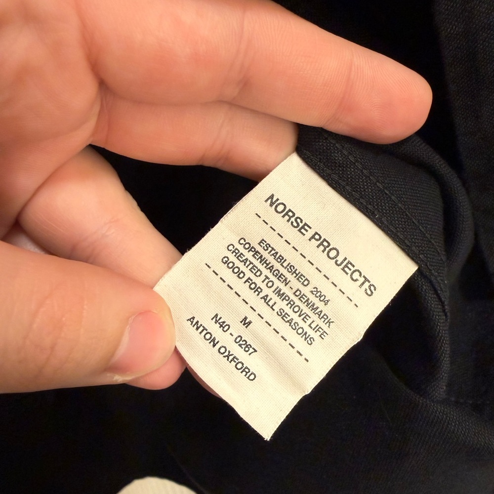 Norse Projects Black Button-Down Shirt with Chest Pocket - Picture 8 of 9